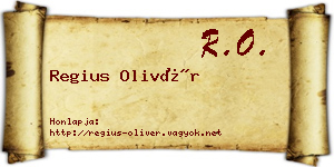 Regius Olivér névjegykártya
