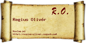 Regius Olivér névjegykártya