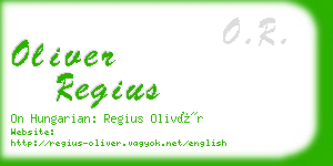 oliver regius business card